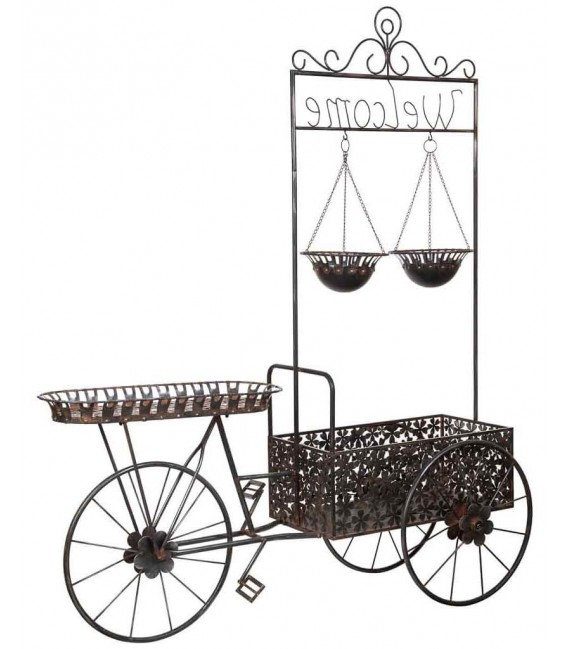 Carro expositor XXL de metal calado en cobre artesanal. Mdmhogar