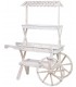 Carro expositor blanco de madera, ratán y metal estilo vintage. 1