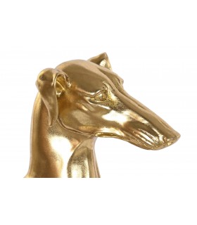 Figura galgo XL dorada estilo art decó, elegante y escultórica.
