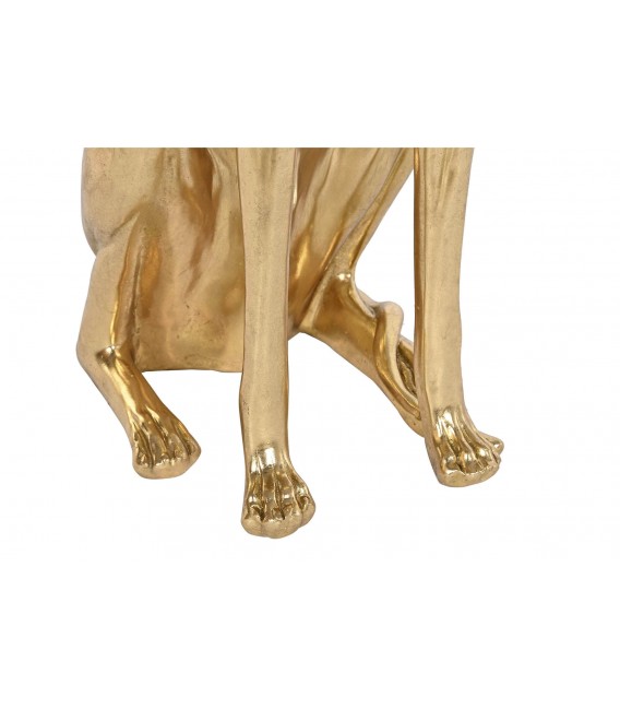 Figura galgo XL dorada estilo art decó, elegante y escultórica. 1