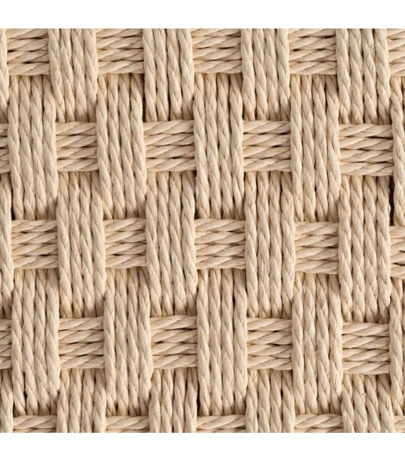 Banco colonial metal roble y cuerda trenzada color natural. 3