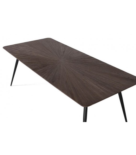 Mesa comedor XL teca reciclada y metal negro, estilo industrial. 2