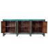 Aparador oriental XXL de madera lacada turquesa con 6 puertas. 1
