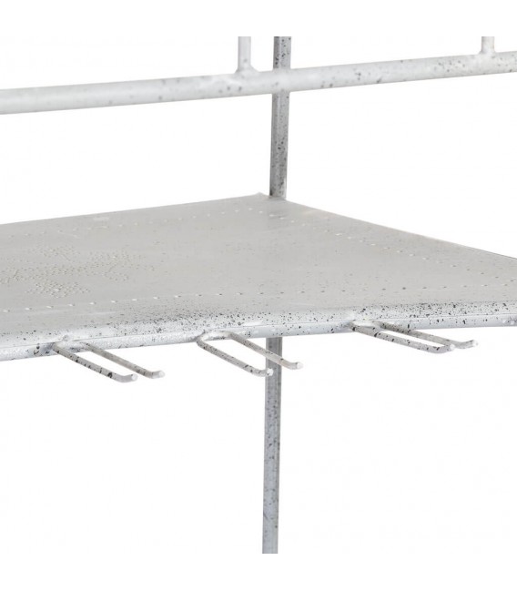 Carro expositor XXL de metal con acabado gris patinado blanco.5