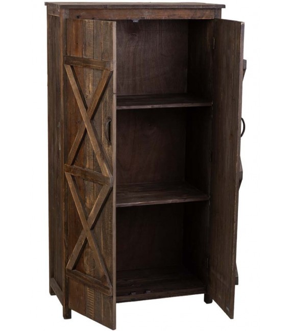 Armario alacena pequeño de madera reciclada en estilo rústico boho. 2