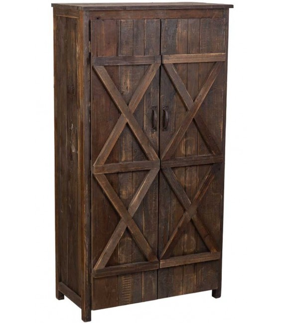 Armario alacena pequeño de madera reciclada en estilo rústico boho. Mdmhogar