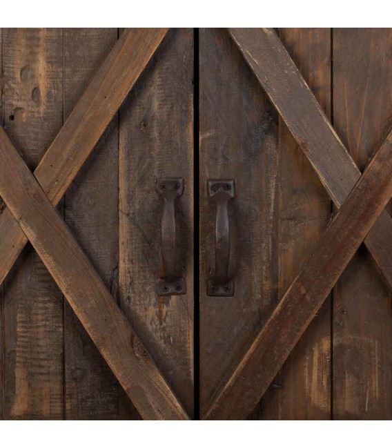 Armario alacena pequeño de madera reciclada en estilo rústico boho. 4