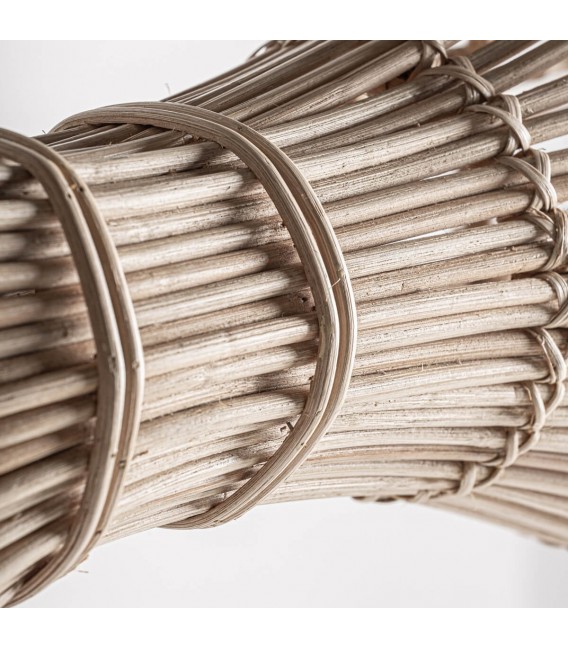 Lámpara XL de ratán trenzado artesanal en forma de pez, 2 luces.