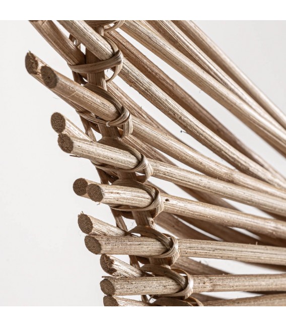 Lámpara XL de ratán trenzado artesanal en forma de pez, 2 luces. 2