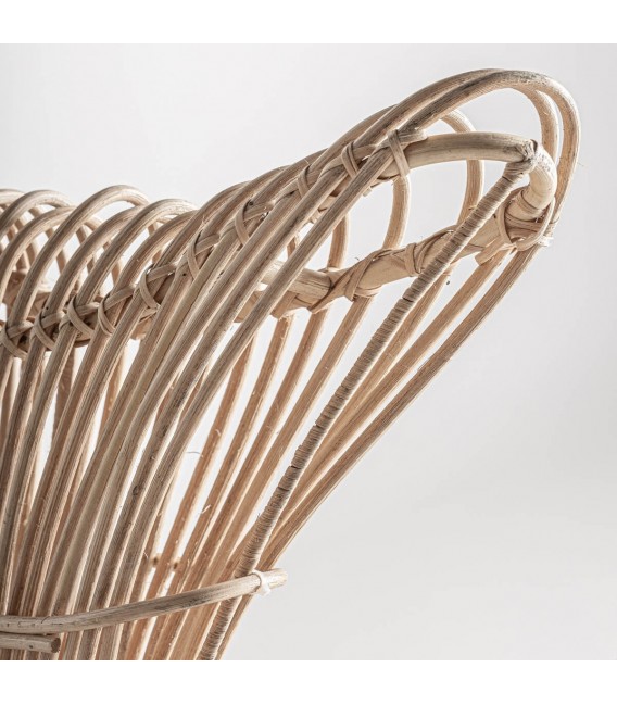 Lámpara XL de ratán trenzado artesanal en forma de pez, 2 luces. 3