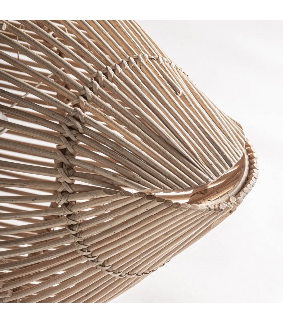 Lámpara XL de ratán trenzado artesanal en forma de pez, 2 luces. 4