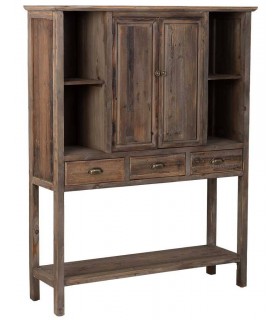 Armario rústico con puertas, cajones y estantes de madera reciclada.  Mdmhogar