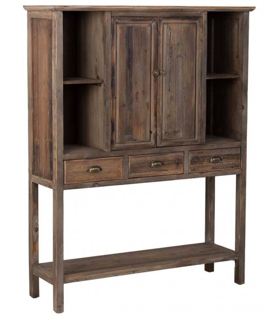 Armario rústico con puertas, cajones y estantes de madera reciclada.  Mdmhogar