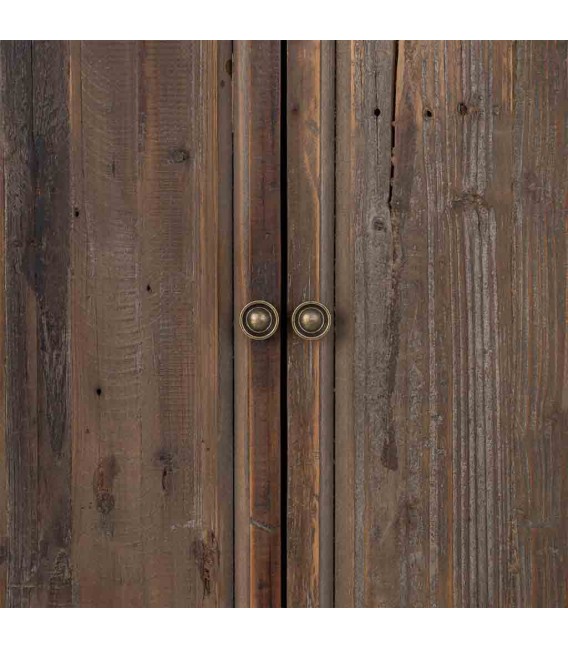 Armario rústico con puertas, cajones y estantes de madera reciclada. 2