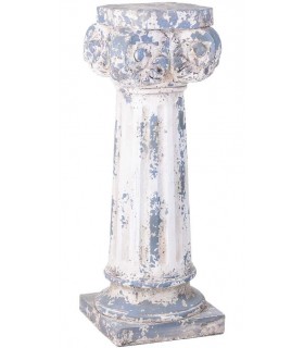 Columna corintia decorativa blanca y gris para interior o exterior. Mdmhogar