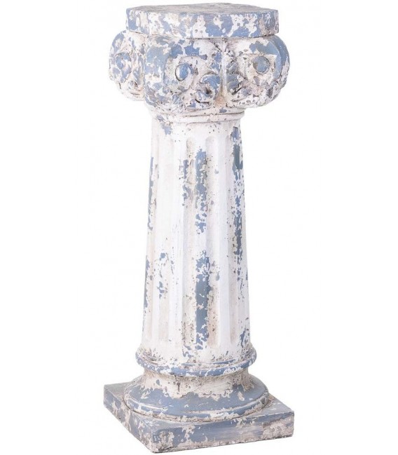Columna corintia decorativa blanca y gris para interior o exterior. Mdmhogar