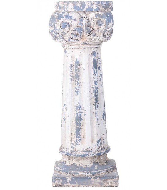 Columna corintia decorativa blanca y gris para interior o exterior.