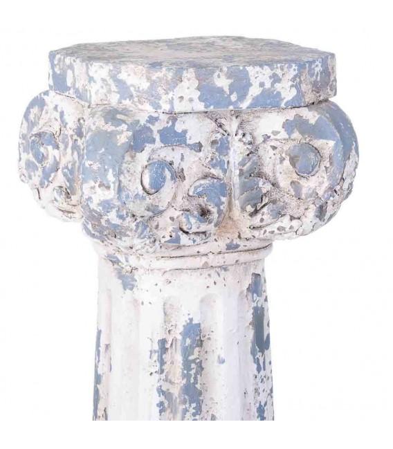 Columna corintia decorativa blanca y gris para interior o exterior. 1