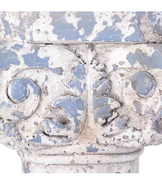 Columna corintia decorativa blanca y gris para interior o exterior. 2