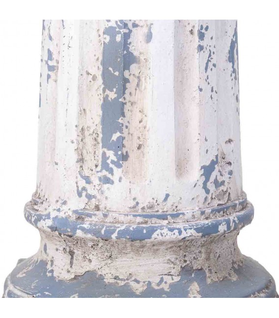 Columna corintia decorativa blanca y gris para interior o exterior. 3