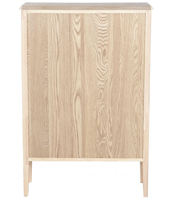 Mueble zapatero de madera clara natural y ratán estilo oriental chic. 1