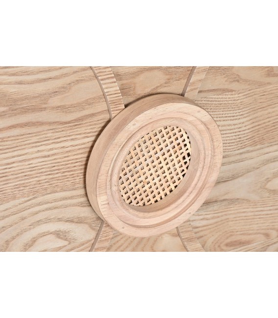 Mueble zapatero de madera clara natural y ratán estilo oriental chic. 4