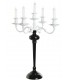 Portavelas clásico de metal con 5 brazos en blanco y negro brillante.