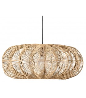 Lámpara de techo boho trenzada a mano en cuerda natural artesanal. Mdmhogar