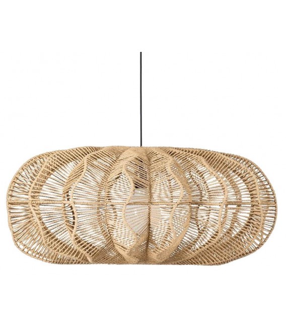 Lámpara de techo boho trenzada a mano en cuerda natural artesanal. Mdmhogar