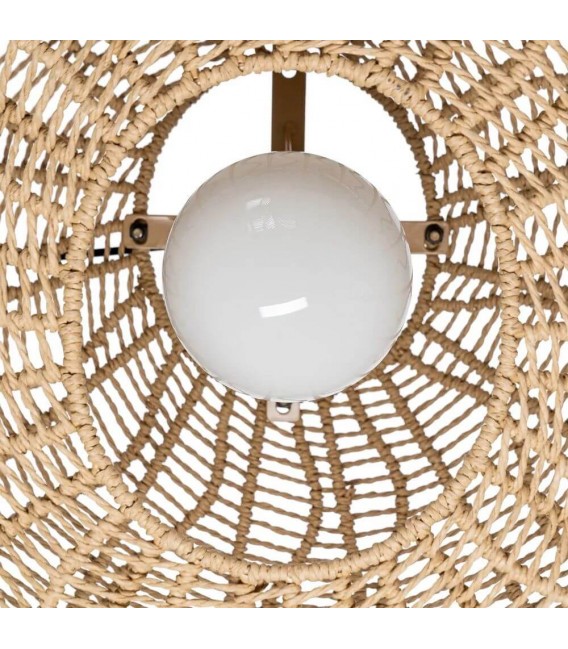 Lámpara de techo boho trenzada a mano en cuerda natural artesanal. 1