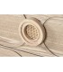 Cómoda boho pequeña madera natural tiradores circulares de ratán. 3