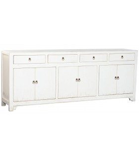 Aparador oriental blanco con 6 puertas y 4 cajones en madera. Mdmhogar
