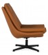 Butaca giratoria moderna de polipiel camel y base metálica negra. 1