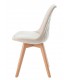Silla de comedor beige estilo nórdico con patas de madera natural. 1