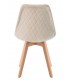 Silla de comedor beige estilo nórdico con patas de madera natural. 3