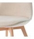 Silla de comedor beige estilo nórdico con patas de madera natural. 5