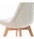 Silla de comedor beige estilo nórdico con patas de madera natural. 6