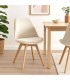 Silla de comedor beige estilo nórdico con patas de madera natural.  Mdmhogar 1