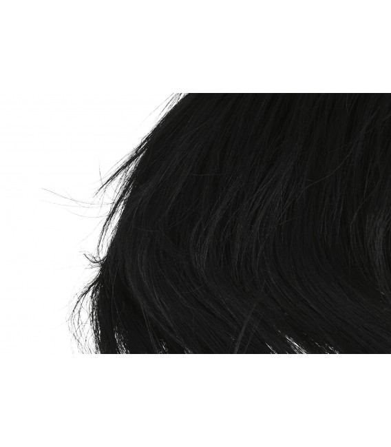 Lámpara de techo XL trenzada a mano en fibras negras. Estilo boho artesanal. 2