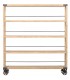 Estantería grande de madera maciza con ruedas, estilo industrial chic. 1