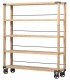Estantería grande de madera maciza con ruedas, estilo industrial chic. Mdmhogar