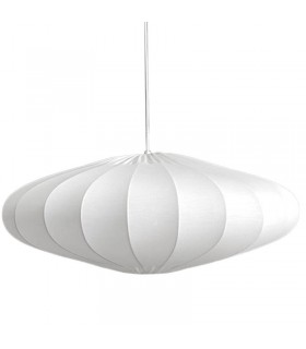 Lámpara de techo blanca de algodón estilo oriental, suave y elegante.