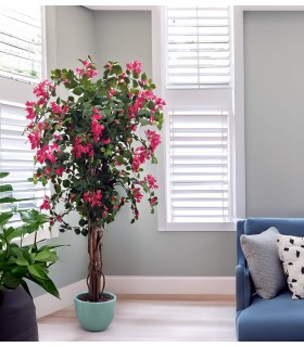 Planta artificial con maceta buganvilla rosa y verde Mdmhogar 1