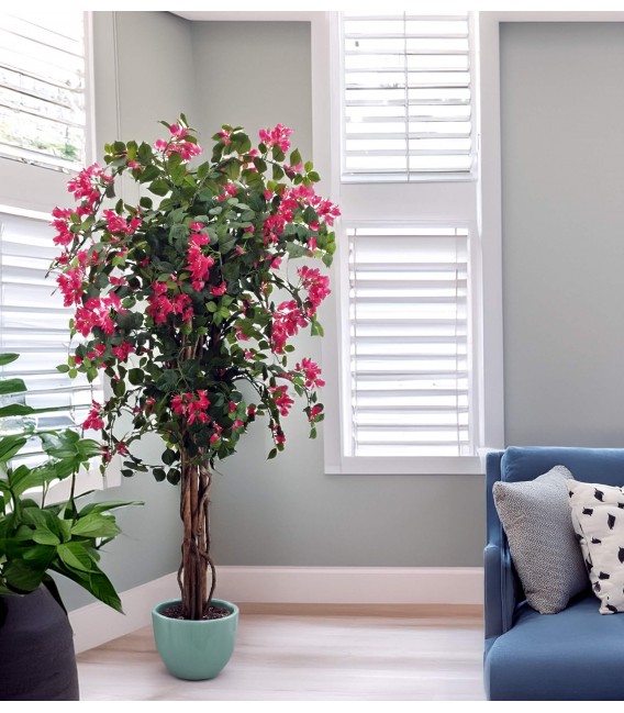 Planta artificial con maceta buganvilla rosa y verde Mdmhogar 1