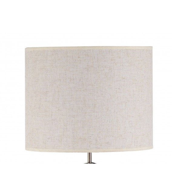 Lámpara de sobremesa metal oro viejo con pantalla textil beige. 2