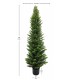 Árbol artificial tipo ciprés con protección UV y maceta negra. 2