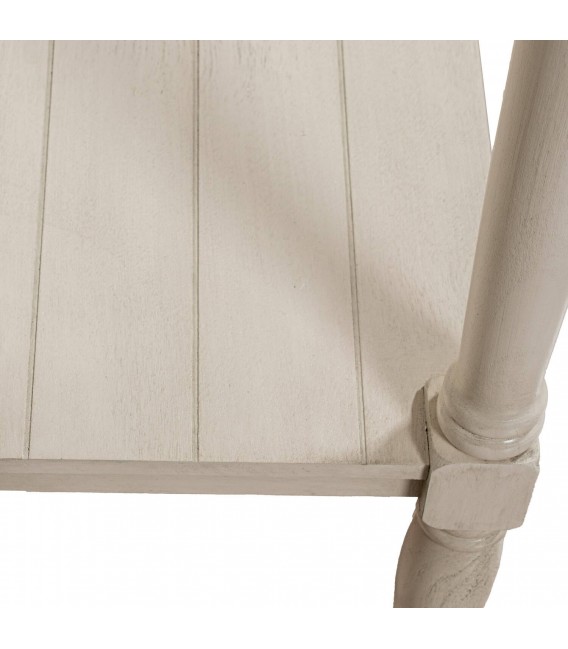 Consola de entrada provenzal beige con 2 cajones y detalles dorados. 6