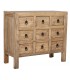 Cómoda oriental de madera maciza con 9 cajones y acabado envejecido.