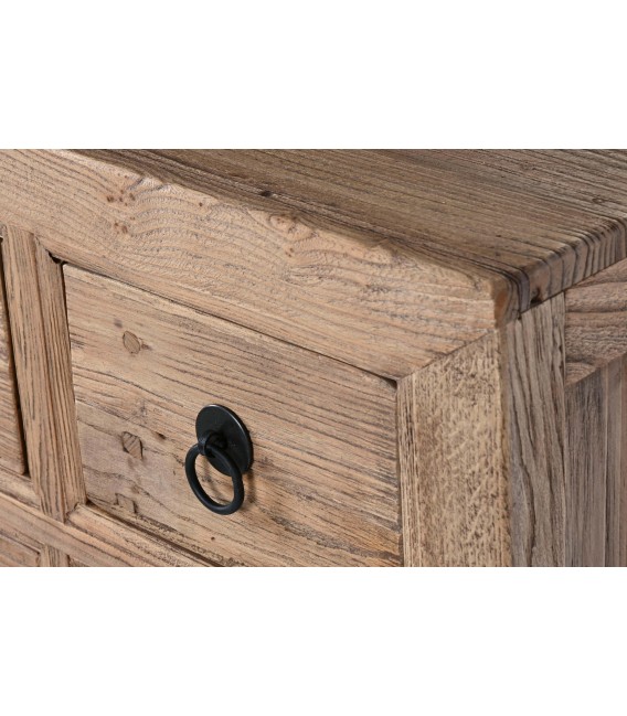 Cómoda oriental de madera maciza con 9 cajones y acabado envejecido. 2