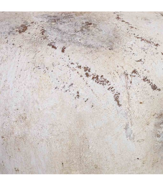 Jarrón vintage de magnesia con acabado cerámico blanco envejecido. 3